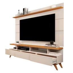 Rack com Painel 1.80 P/tv Ate 72 Polegadas Off White Nature Vivare Wood - 2