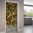 Ver imagem 1 de Adesivo Para Porta Cozinha Abstrato- 83X210Cm