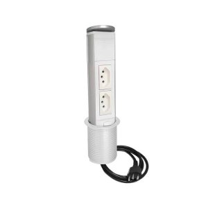 Torre de Tomada Manual 2 Elétricas 10A Branca - QTMov Pratik
