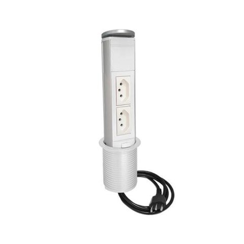 Torre de Tomada Manual 2 Elétricas 10A Branca - QTMov Pratik
