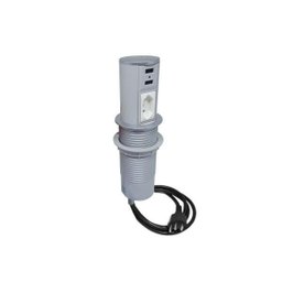 Torre de Tomada de Embutir Automática Bancada Pia Cozinha 1 Elétrica 20A + 2 USB Cinza - 1