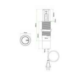 Torre de Tomada de Embutir Automática Bancada Pia Cozinha 1 Elétrica 20A + 2 USB Cinza - 6