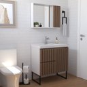 Ver imagem 2 de Conjunto Gabinete para Banheiro com Pé Ferrara 80 Cm