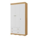 Ver imagem 2 de Guarda-roupa Infantil 92cm 3 Portas e 2 Gavetas Realeza Multimóveis Mp4452 Madeirado/branco