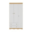 Ver imagem 7 de Guarda-roupa Infantil 92cm 3 Portas e 2 Gavetas Realeza Multimóveis Mp4452 Madeirado/branco