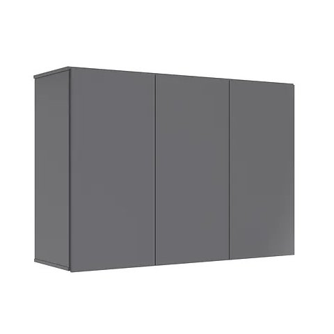 Armário Suspenso Lavanderia Cozinha Milão 3 Portas:cinza