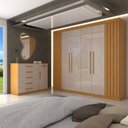 Ver imagem 1 de Guarda-roupa Casal Alento 7 Portas 9 Gavetas Cinamomo/off White - Panorama Móveis