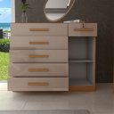 Ver imagem 6 de Guarda-roupa Casal Alento 7 Portas 9 Gavetas Cinamomo/off White - Panorama Móveis