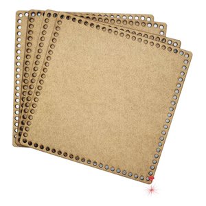 03 Fundo Base Cesto Crochê Fio de Malha Mdf Cru 45cm Quadra