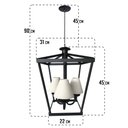 Ver imagem 2 de Pendente Rustico Estilo Lampião Decorativo Com cúpula De algodão Libertas Rosas Artesanato Preto