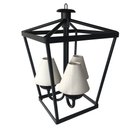 Ver imagem 3 de Pendente Rustico Estilo Lampião Decorativo Com cúpula De algodão Libertas Rosas Artesanato Preto