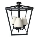 Ver imagem 1 de Pendente Rustico Estilo Lampião Decorativo Com cúpula De algodão Libertas Rosas Artesanato Preto