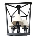 Ver imagem 5 de Pendente Rustico Estilo Lampião Decorativo Com cúpula De algodão Libertas Rosas Artesanato Preto