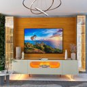 Ver imagem 1 de Rack com Painel para TV até 84 Polegadas com LED 100% MDF 293CMX238CM 1 Gaveta 4 Portas Vidro Luminare Nobre