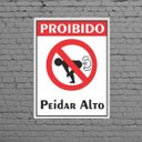 Ver imagem 1 de Quadro Divertido Proibido Peidar Alto 24x18cm - com vidro:Madeira preta