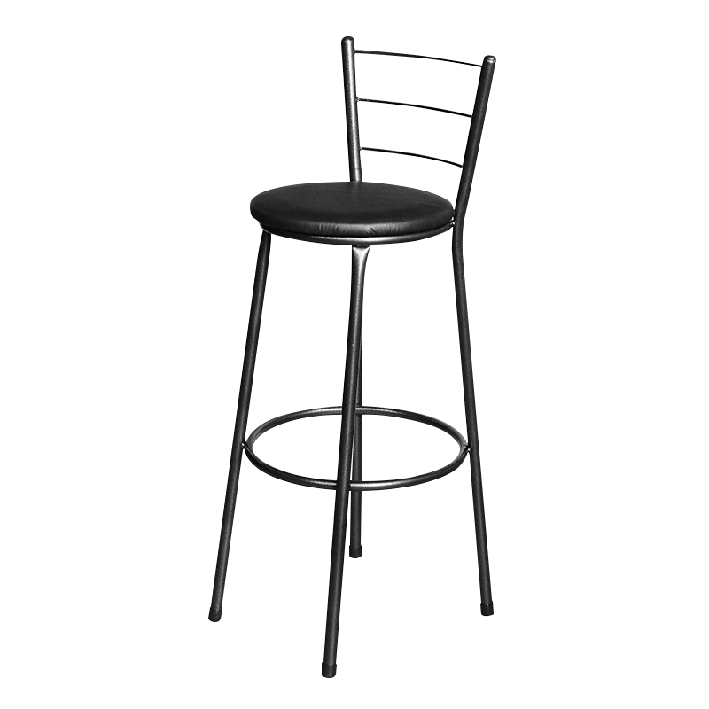 Banqueta Alta para Cozinha Epoxi Craqueada Assento Estofado Lamar Design Epoxi Alta Craqueada - 1