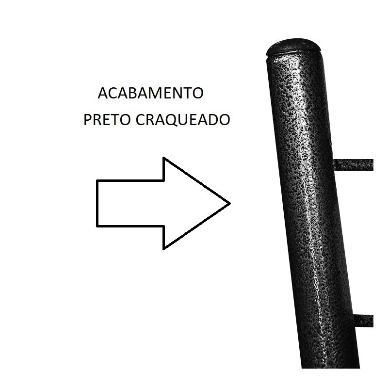 Banqueta Alta para Cozinha Epoxi Craqueada Assento Estofado Lamar Design Epoxi Alta Craqueada - 2