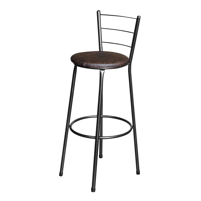 Banqueta Alta para Cozinha Epoxi Craqueada Assento Estofado Lamar Design Epoxi Alta Craqueada - 5