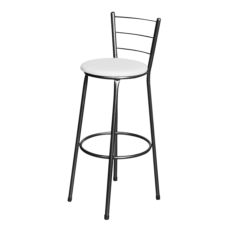 Banqueta Alta para Cozinha Epoxi Craqueada Assento Estofado Lamar Design Epoxi Alta Craqueada - 4
