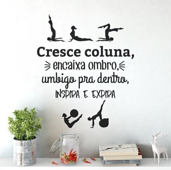 Adesivo Parede Decorativo Frases Pilates Cresce Coluna - 1