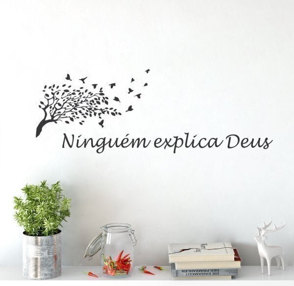 Adesivo Decorativo De Parede Quarto Sala Frase Arvore Deus - 1