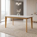 Ver imagem 1 de Mesa de Jantar 6 Lugares Madeira Maciça Siera Marrom Cerejeira/Nevaska