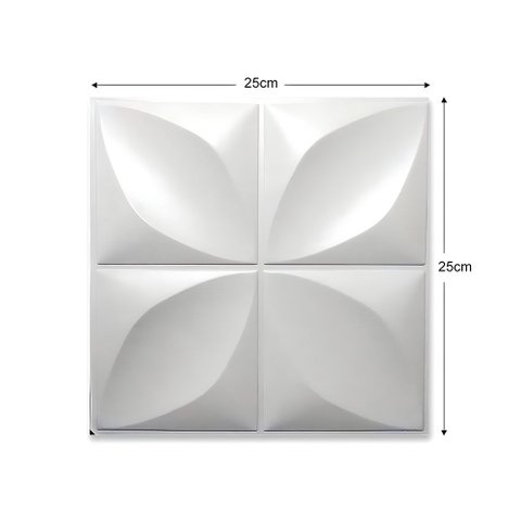 50 Placas Revestimento de Parede Pvc 3d Alto Relevo Pétalas Branco 3,12 M²