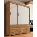 Ver imagem 1 de Guarda Roupa 3 Portas de Correr e 9 Gavetas Itapema Cedro/off Flex