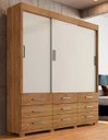 Ver imagem 1 de Guarda Roupa 3 Portas de Correr e 9 Gavetas Itapema Cedro/off Flex