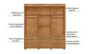 Ver imagem 2 de Guarda Roupa 3 Portas de Correr e 9 Gavetas Itapema Cedro/off Flex