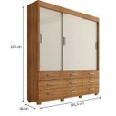 Ver imagem 4 de Guarda Roupa 3 Portas de Correr e 9 Gavetas Itapema Cedro/off Flex
