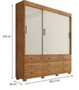 Ver imagem 4 de Guarda Roupa 3 Portas de Correr e 9 Gavetas Itapema Cedro/off Flex