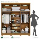Ver imagem 7 de Guarda-Roupa Casal com Pés Reflecta com LED 06 Portas 02 Gavetas França Marrom/Cinamomo
