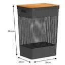 Ver imagem 2 de Cesto de Roupas Grid com Tampa de Bambu 49 Litros Preto