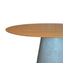 Ver imagem 2 de Mesa de Jantar Cone Oval 137x90 Cm Base Cimento Queimado Tampo Freijó
