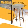 Banqueta Alta Cozinha Área Gourmet Balcão Bancada 4un Bege Egmobile 4 Banquetas Milao Slim 65cm Alta - 4