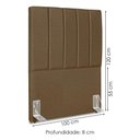 Ver imagem 3 de Cabeceira Solteiro 100 Cm com Frame Dalia Linho Marrom Artte