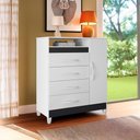 Ver imagem 1 de Cômoda Sapateira 4 Gavetas Branco Titanium Quadriflex Turquídea Shop Jm