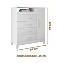 Ver imagem 4 de Cômoda Sapateira 4 Gavetas Branco Titanium Quadriflex Turquídea Shop Jm