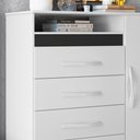 Ver imagem 3 de Cômoda Sapateira 4 Gavetas Branco Titanium Quadriflex Turquídea Shop Jm