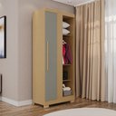 Ver imagem 1 de Guarda-roupa Solteiro Modulado Freyr 1 Porta com Pés Jequitibá/granizo - Pnr Móveis