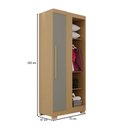 Ver imagem 4 de Guarda-roupa Solteiro Modulado Freyr 1 Porta com Pés Jequitibá/granizo - Pnr Móveis