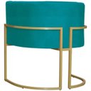Ver imagem 3 de Kit 2 Poltronas Decorativas Base Metal para Sala Jantar Estar Recepção Clínica Consultório Turquesa