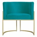 Ver imagem 5 de Kit 2 Poltronas Decorativas Base Metal para Sala Jantar Estar Recepção Clínica Consultório Turquesa