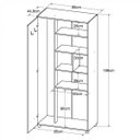 Ver imagem 4 de Armário Alto Multiuso 2 Portas 4 Prateleiras Roma Art in Móveis
