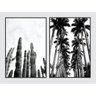 Kit 02 quadros decorativos em Canvas 30 X 40 cactos / coqueiros. - 1