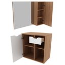Ver imagem 3 de Conjunto Para Banheiro Gabinete E Espelheira BN3605x02 Amendoa Branco Tecno Mobili
