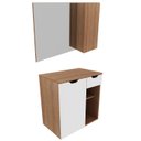 Ver imagem 1 de Conjunto Para Banheiro Gabinete E Espelheira BN3605x02 Amendoa Branco Tecno Mobili