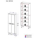 Ver imagem 3 de Paneleiro com 4 Portas Paris Multimóveis Mp2185 Rustic/branco