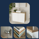 Ver imagem 3 de Gabinete Nature 90cm Estilare GAB4032 Carvalho/Branco